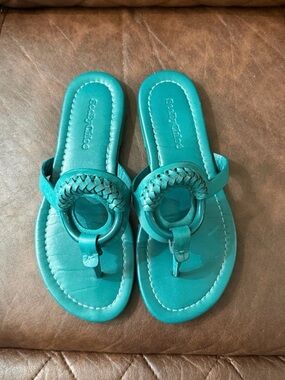 See By Chloé Green Hana Braided Ring Thong Sandals- Made in Spain